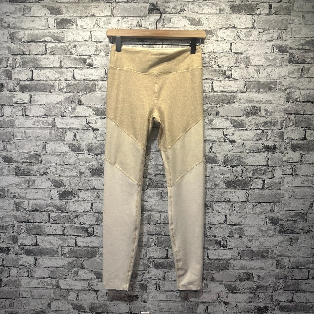 EUC Outdoor Voices Colorblock Leggings Cream White Size Small